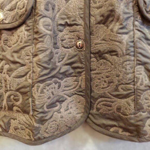 FOCUS Womans XL Gray Jacket Embossed Grandmacore Barn Flannel Lined - Picture 4 of 13